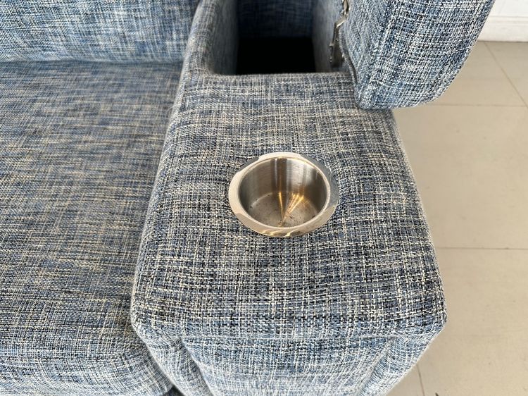 โซฟาเบด เบาะผ้าสีน้ำเงิน พักแขนมีช่องใส่ของ รูปที่ 10