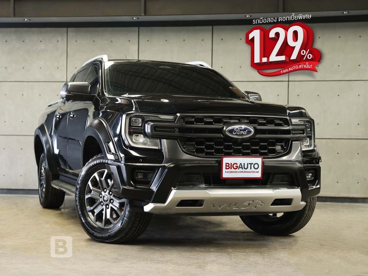 Ford Ranger 2022 2.0 Bi-Turbo 4WD Wildtrak Pickup ดีเซล ไม่ติดแก๊ส เกียร์อัตโนมัติ ดำ