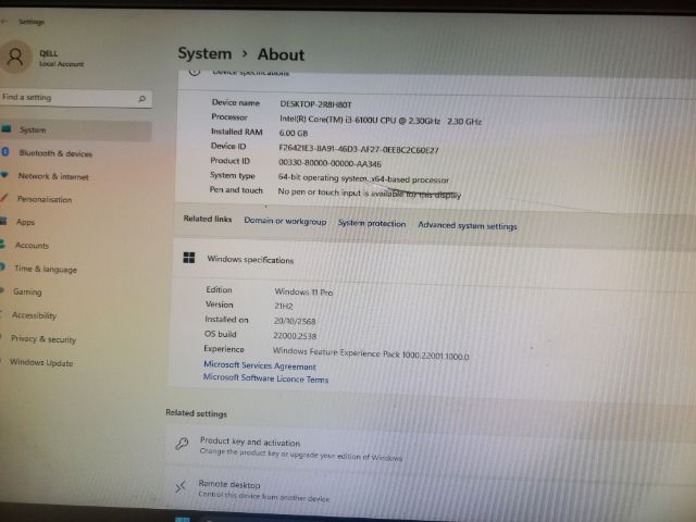 ขาย All in one รุ่น Dell
Cpu  i3 6100u แรม 6gb
Windows 11 pro ระบบ 64 บิต
Hdd 500gb
จอประมาณ 20 นิ้ว
ปกติทุกอย่าง 
แต่ถ้าเปิดเครื่อง รูปที่ 3