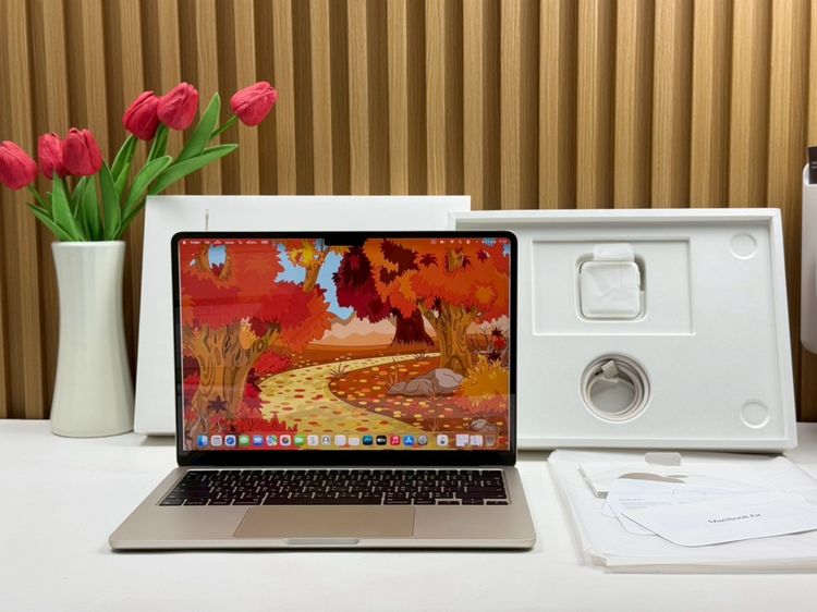 Apple แมค โอเอส 8 กิกะไบต์ อื่นๆ ไม่ใช่ MacBook Air 13.6-inch M2 2022 Ram8GB SSD256GB Starlight 