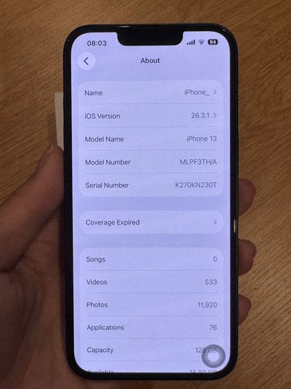 ไอโฟน 13 128GB สี Midnight รูปที่ 6