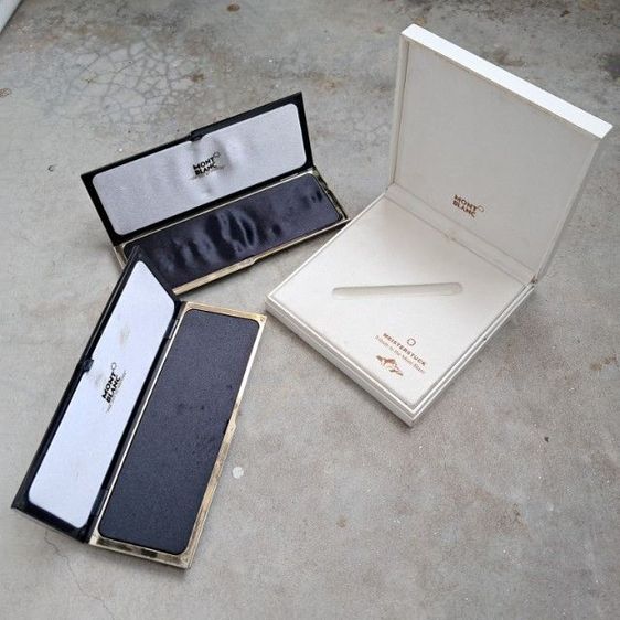 กล่องปากกา montblanc 3ใบ, การุ่นเก่า2ใบ , โสมเก่าสี่ออนซ์  , ดินสอ mitsukan sharp รุ่นเก่า, independent usa. รูปที่ 2