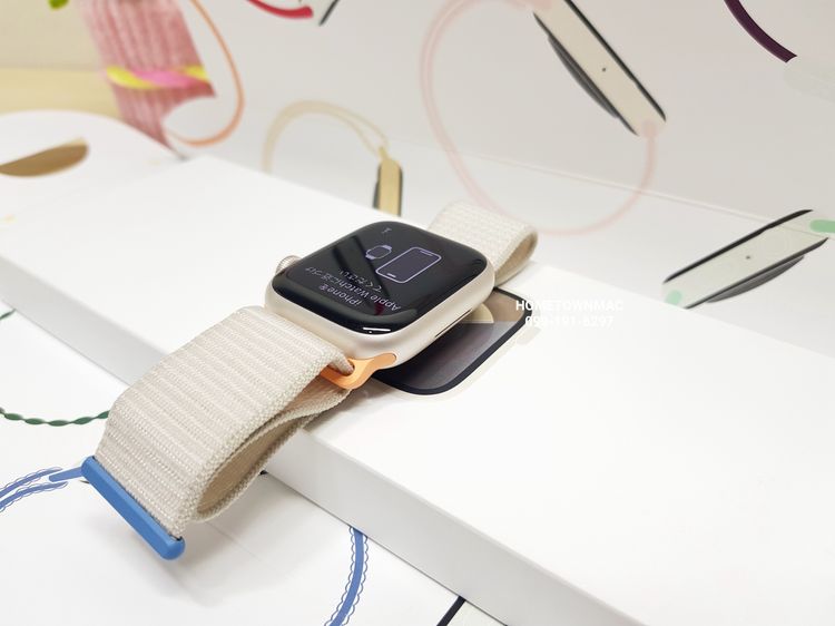 Apple Watch S9 41mm. Starlight Aluminum สาย Starlight Sport Loop (GPS+Cellular) สวย ครบกล่อง มีประกัน+ของแถม รูปที่ 6