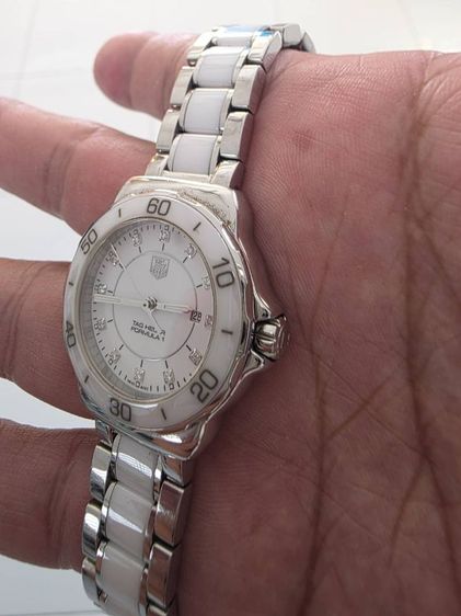 tag heuer formula 1 ceramic ขาว wah1315 ladysize หน้าหลักเพชร. รูปที่ 3