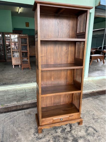 ชั้นวางของไม้สัก ข้างซี่ 4 ชั้น รูปที่ 3