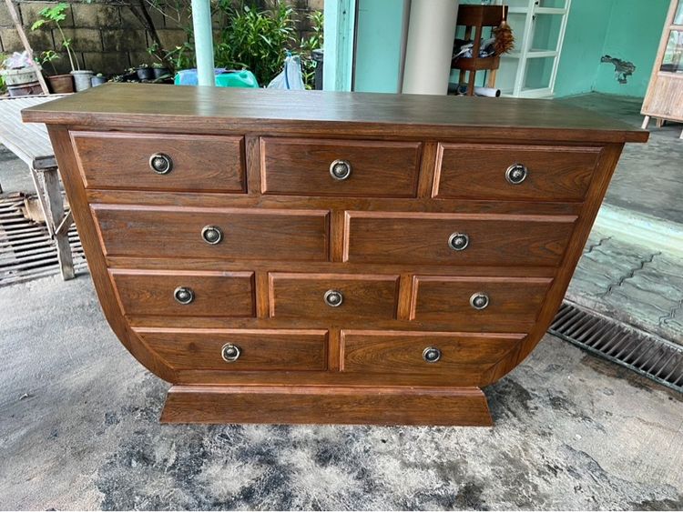 ตู้เก็บของไม้สัก10ลิ้นชัก ทรงชาม