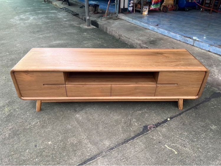 ตู้วางทีวีไม้สักมินิมอล รูปที่ 2