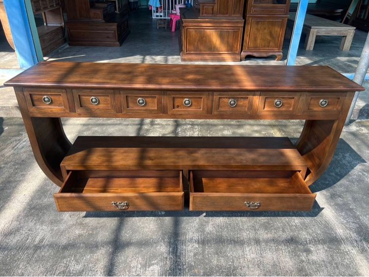 ตู้วางทีวีไม้สักทรงชาม9ลิ้นชัก รูปที่ 4