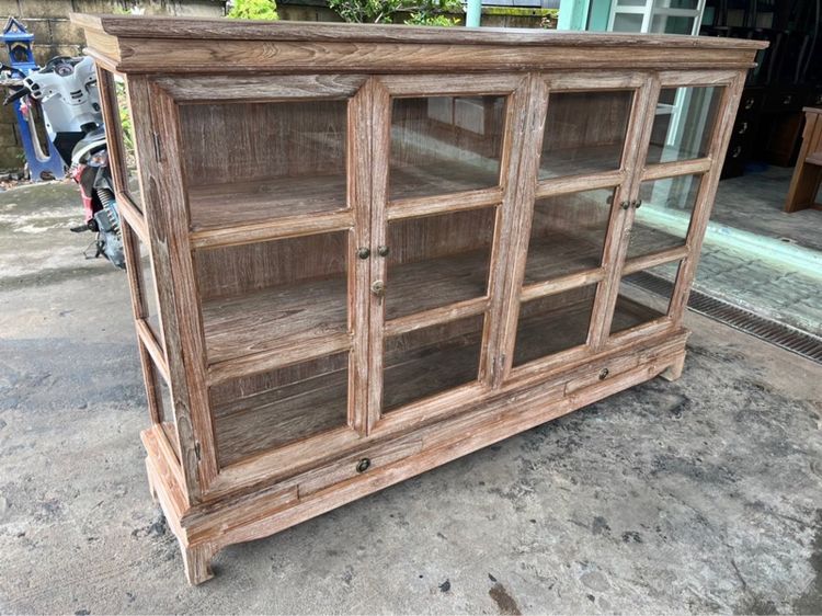 ตู้โชว์ไม้สักโบราณ4บาน รูปที่ 2