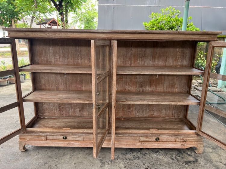 ตู้โชว์ไม้สักโบราณ4บาน รูปที่ 4