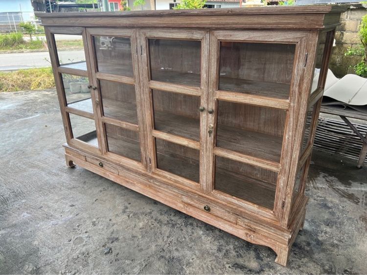 ตู้โชว์ไม้สักโบราณ4บาน รูปที่ 3