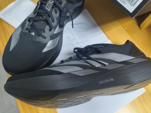 ดำ หนัง PU รองเท้าผ้าใบ UK 10.5 | EU 45 1/3 | US 11 adidas adizero evo sl 11us 29cm