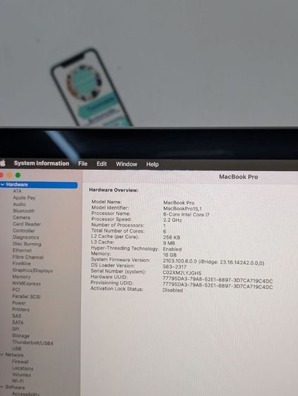 Macbook Pro 15 2018 Ram 16 Rom 512 Core i7 Keyboard Eng มีตัวเครื่องอย่างเดียว ไม่มีอุปกรณ์อื่น รอบชาร์จ 11 รอบ เพียง 9,590 บาท ครับ
 รูปที่ 2