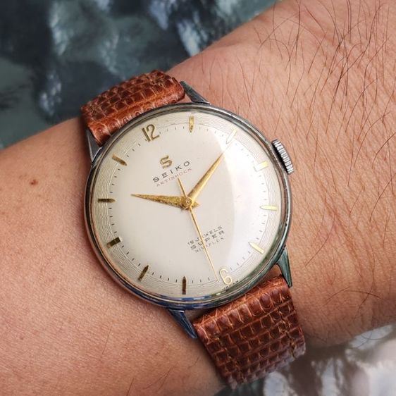 นาฬิกาวินเทจ Seiko Super Antishock 15J S-Mark หน้าปัดลายคลื่น (ยุค 1950s) รูปที่ 14