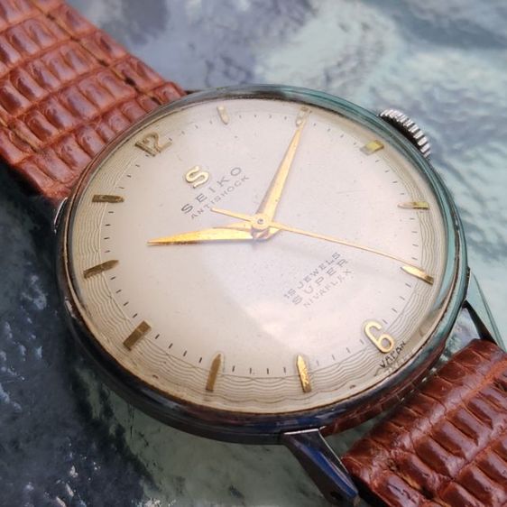 นาฬิกาวินเทจ Seiko Super Antishock 15J S-Mark หน้าปัดลายคลื่น (ยุค 1950s) รูปที่ 9