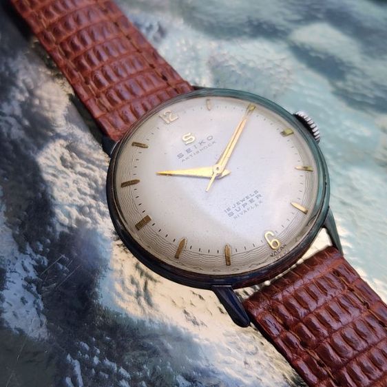 นาฬิกาวินเทจ Seiko Super Antishock 15J S-Mark หน้าปัดลายคลื่น (ยุค 1950s) รูปที่ 2