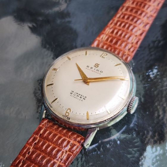 นาฬิกาวินเทจ Seiko Super Antishock 15J S-Mark หน้าปัดลายคลื่น (ยุค 1950s) รูปที่ 3