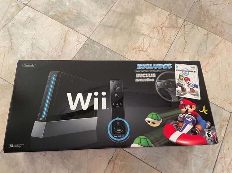 เครื่องเกมส์นินเทนโด เชื่อมต่อไร้สายได้ Nintendo Wii Black Mario Kart Bundle ครบชุด