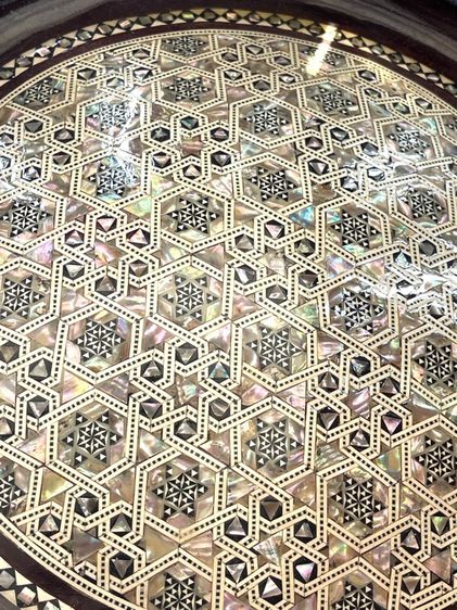 ถาดไม้ฝั่งมุกโบราณ ใบใหญ่ รูปที่ 7