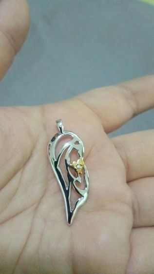 จี้เงินแท้ ฝังเพชรแท้ 1เม็ด  รูปที่ 2