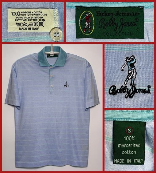 ฟ้า แขนสั้น ⚠️MADE IN ITALY‼️เสื้อโปโล HICKEY FREEMAN ของแท้ รุ่น Bobby Jones