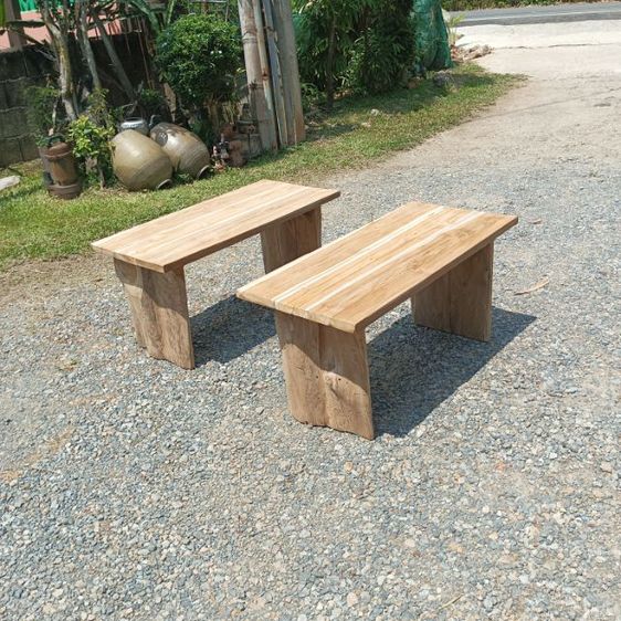 ม้านั่งไม้สัก2ตัว ประกอบใหม่ รูปที่ 2