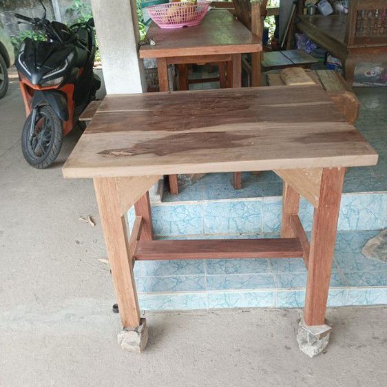 ชุดโต๊ะเก้าอี้กลม ทำจากไม้เนื้อแข็ง งานไม้เก่าประกอบใหม่ ท๊อปหน่30มิล รูปที่ 7