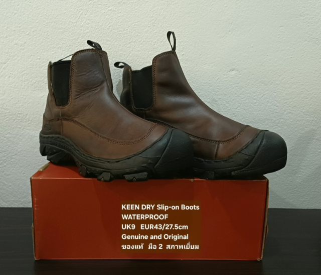 KEEN DRY Slip-on Boots for Men 9UK 43EU(27.5cm) Original ของแท้ มือ 2 สภาพเยี่ยม, รองเท้า KEEN แบบสวม หนังแท้ Soft แท้ พื้นเต็ม สวยมาก รูปที่ 4