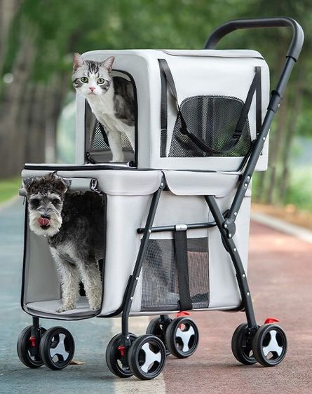 ลดราคาเมษายน รถเข็นสัตว์เลี้ยง 2ชั้น ถอดออกได้ มีครบรุ่น หน้าร้าน ถ.เทพรักษ์ บางเขน (เพ็ทพริตตี้) รูปที่ 2