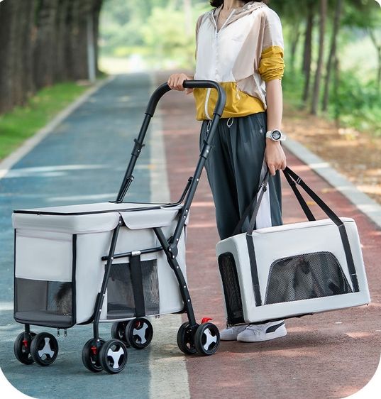 ลดราคาเมษายน รถเข็นสัตว์เลี้ยง 2ชั้น ถอดออกได้ มีครบรุ่น หน้าร้าน ถ.เทพรักษ์ บางเขน (เพ็ทพริตตี้) รูปที่ 3