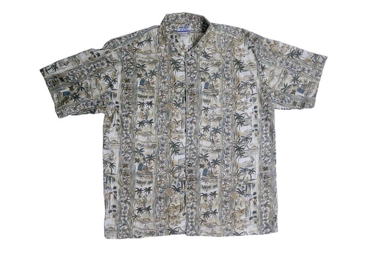 เสื้อฮาวาย BORG ลายม้าลาย-พื้นน้ำตาล (M 46)