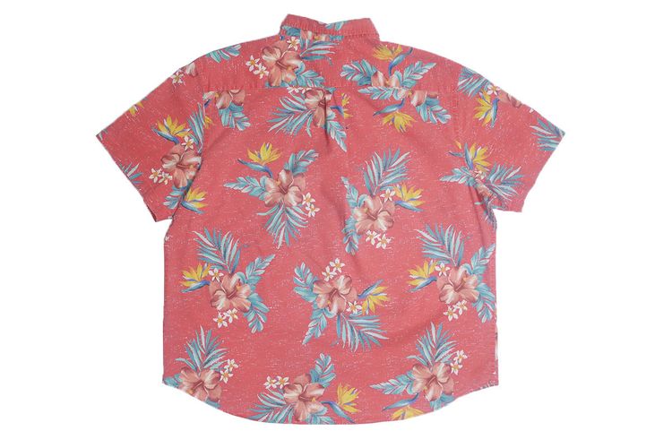 เสื้อฮาวาย Old Navy ลายดอก-พื้นแดง (XXL 53) รูปที่ 6