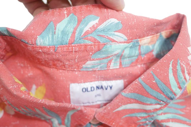 เสื้อฮาวาย Old Navy ลายดอก-พื้นแดง (XXL 53) รูปที่ 2