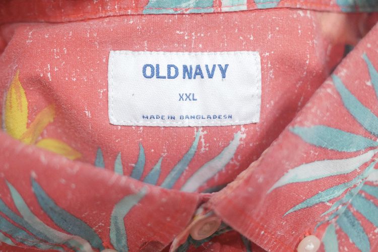 เสื้อฮาวาย Old Navy ลายดอก-พื้นแดง (XXL 53) รูปที่ 3