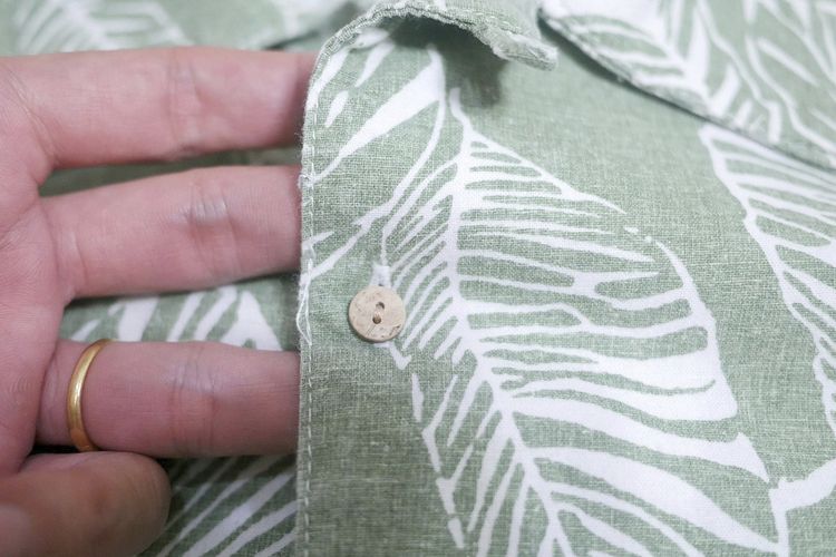 เสื้อฮาวาย Coofandy ลายใบไม้-พื้นเขียว (M 46) รูปที่ 4