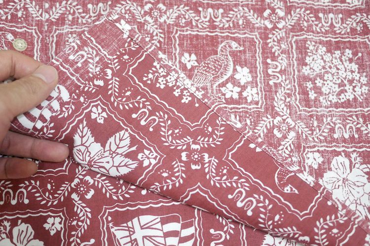 เสื้อฮาวาย Reyn Spooner ลายดอก-พื้นเลือดหมู (XXL 54) รูปที่ 6