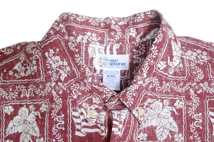 เสื้อฮาวาย Reyn Spooner ลายดอก-พื้นเลือดหมู (XXL 54) รูปที่ 2