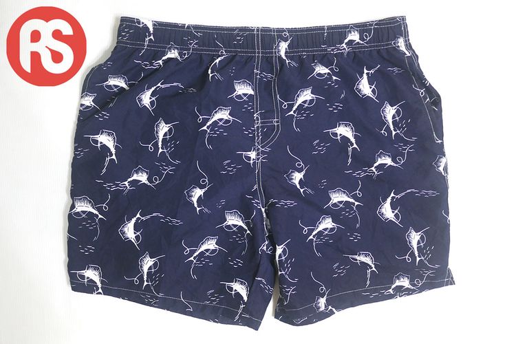 กางเกงขาสั้น RS Surf สีกรมท่า ลายปลา (XL 34-40)