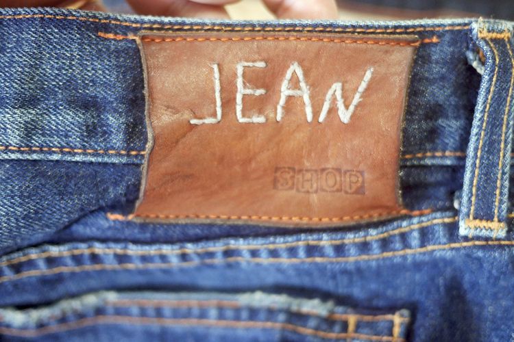 กางเกงยีนส์ JEAN SHOP สีน้ำเงิน made in U.S.A. ริมส้ม (36) รูปที่ 7