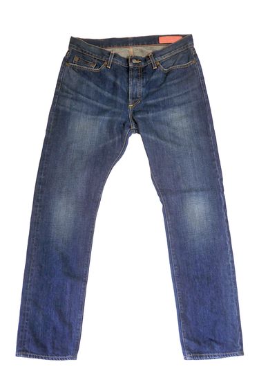 กางเกงยีนส์ JEAN SHOP สีน้ำเงิน made in U.S.A. ริมส้ม (36)