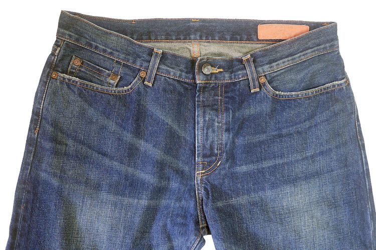 กางเกงยีนส์ JEAN SHOP สีน้ำเงิน made in U.S.A. ริมส้ม (36) รูปที่ 13