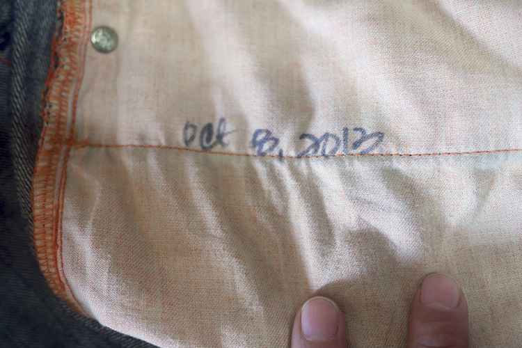 กางเกงยีนส์ JEAN SHOP สีน้ำเงิน made in U.S.A. ริมส้ม (36) รูปที่ 6