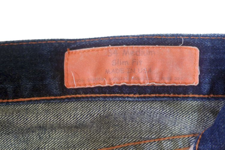 กางเกงยีนส์ JEAN SHOP สีน้ำเงิน made in U.S.A. ริมส้ม (36) รูปที่ 5
