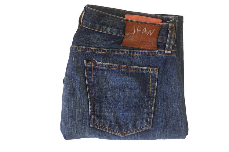 กางเกงยีนส์ JEAN SHOP สีน้ำเงิน made in U.S.A. ริมส้ม (36) รูปที่ 16