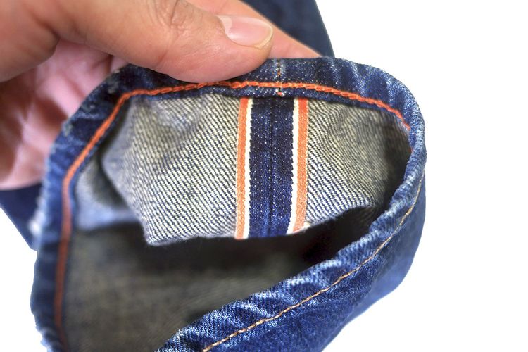 กางเกงยีนส์ JEAN SHOP สีน้ำเงิน made in U.S.A. ริมส้ม (36) รูปที่ 11