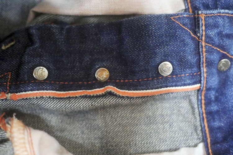 กางเกงยีนส์ JEAN SHOP สีน้ำเงิน made in U.S.A. ริมส้ม (36) รูปที่ 4