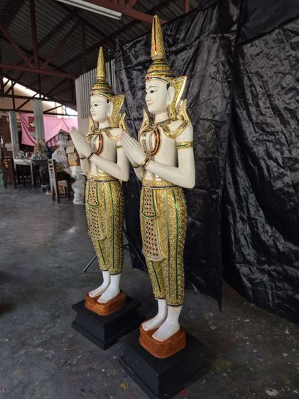 ไม้แกะสลักรูปเทพพนมยืนสูง50" รูปที่ 3