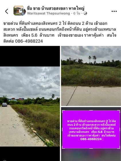 ที่ดินสิงหนคร 2ไร่ รูปที่ 4