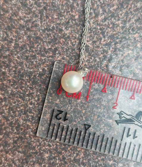สร้อยคอพร้อมจี้มุกทองคำแท้ 18k White Gold Japan​ สวยมาก​ ถูกที่สุดในโลกครับ รูปที่ 8