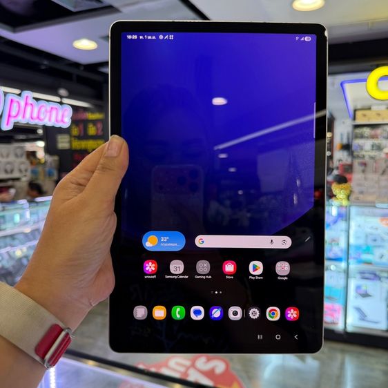 Apple 128 GB Samsung Tab S9 5G with S-pen สีขาว เครื่องศูนย์ สภาพสวยมาก ใส่ซิม(CellularและWiFi) จอ11.0นิ้ว แรม8รอม128 Snap8 Gen2 🔥🔥